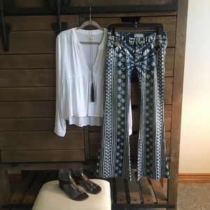 Free People Century Denim Stripe Bali Flare Jeans